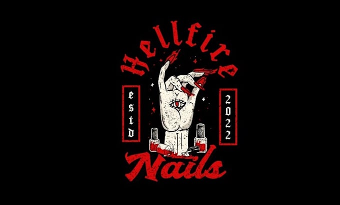 design dynamic hell fire nails logo
