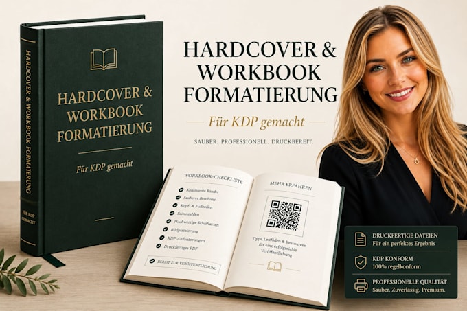 formatiere dein hardcover buch oder workbook für amazon KDP