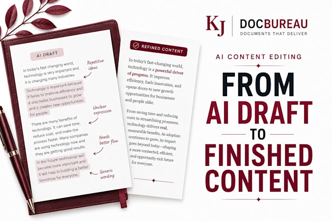 professionally edit and refine your ai generated content