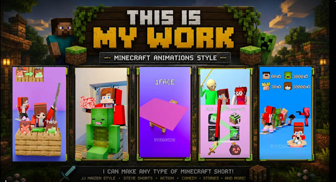 make a minecraft animation for your youtube short