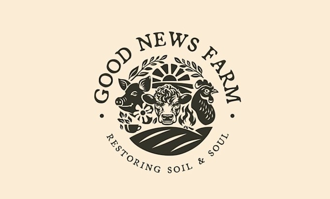 design powerful organic farm expanding logo