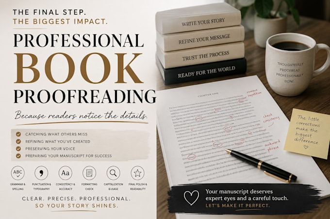 proofread your book for grammar, spelling and punctuation