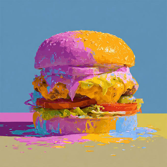 create cartoon food pop art designs