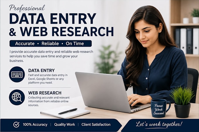 do data entry and web research