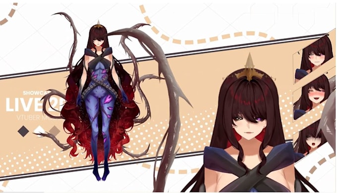 design and rigg live2d model, anime vtuber model, live2d rigging vtuber commisso