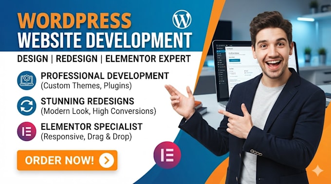 do wordpress website development, redesign wordpress website, elementor website