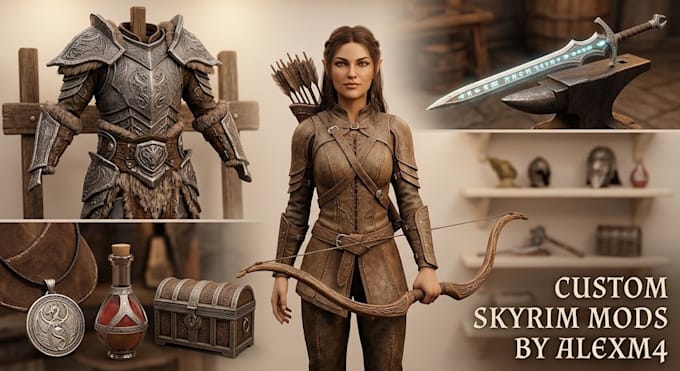 create and port skyrim mods with armor weapons and characters