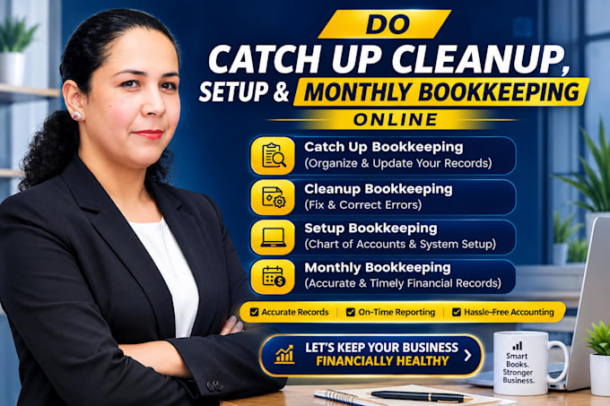 provide quickbooks setup bookkeeping cleanup and catch up