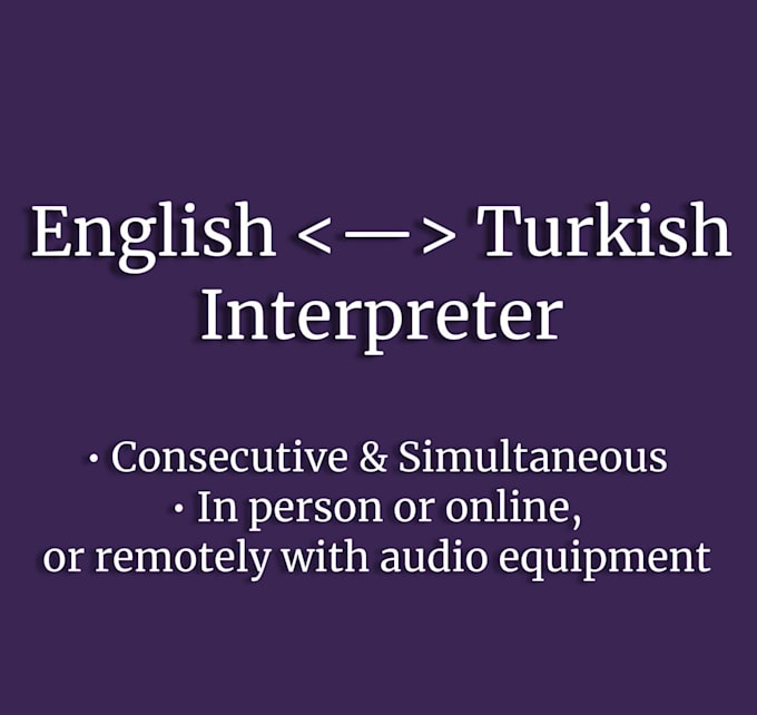 interpret between english and turkish