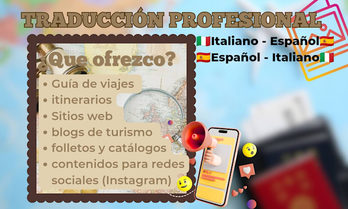 traducir tu guía de viajes, sitio web o folleto al italiano