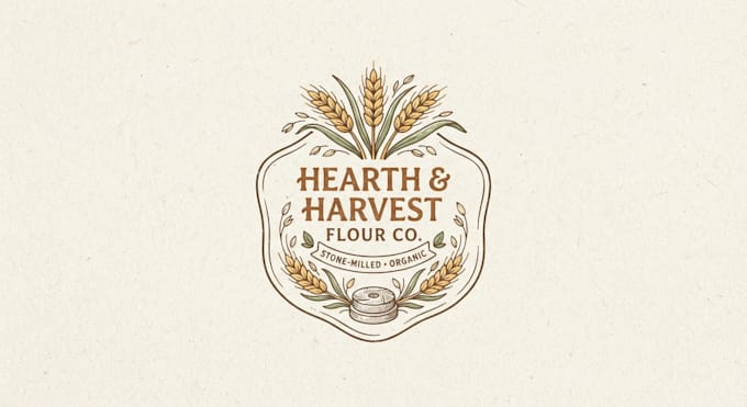 design a fresh and natural flour logo