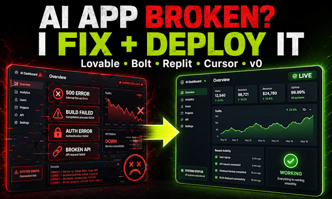 fix and deploy your ai generated or vibe coded app