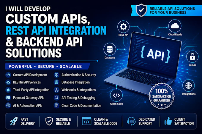 build custom API, rest api integration, secure backend API
