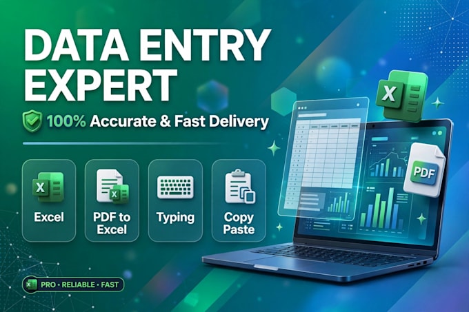 do excel data entry, ms word typing, pdf to excel conversion