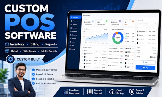 build custom pos software with inventory and billing system