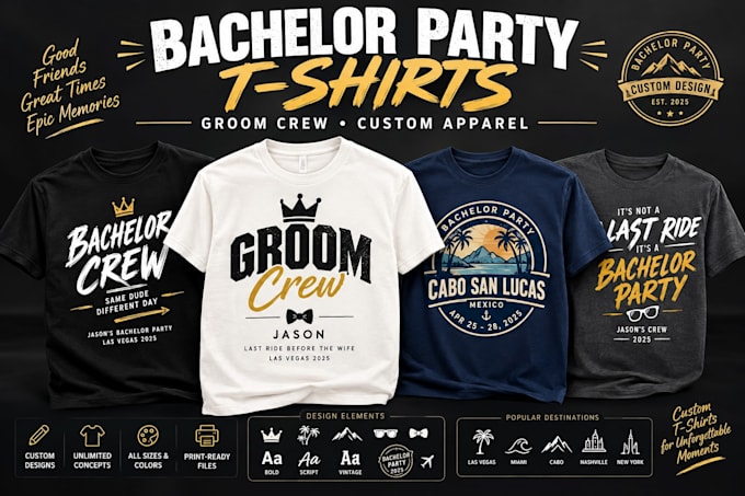 create bachelor party t shirts custom apparel graphics merchandise