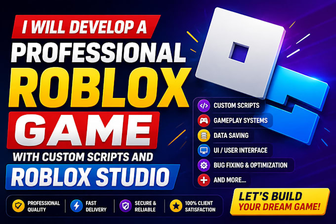 develop a professional roblox game with roblox studio and custom scripts