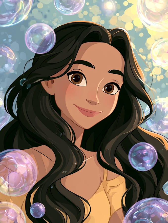 create a cute disney cartoon illustration
