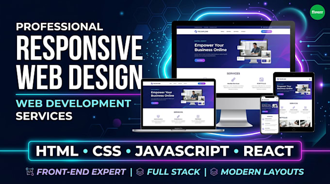 create a responsive modern website using HTML CSS javascript