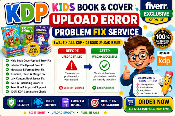 fix amazon KDP book and cover upload errors and formatting issues