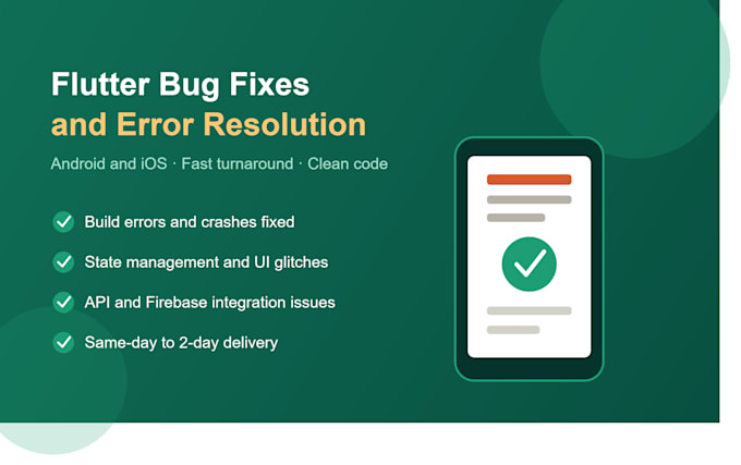 fix bugs and errors in your flutter app
