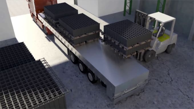 do 3d industrial machinery process robotic workflow engineering animation visual