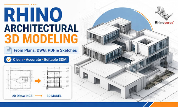 create architectural 3d models in rhino from plans