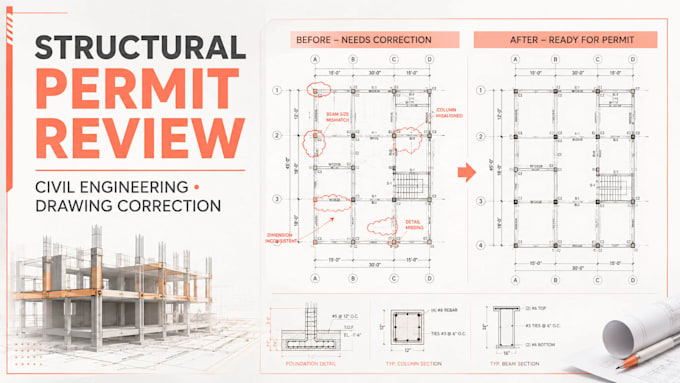 civil structural engineering review and permit correction
