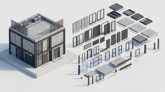 create game ready modular buildings for roblox, unreal engine and unity games