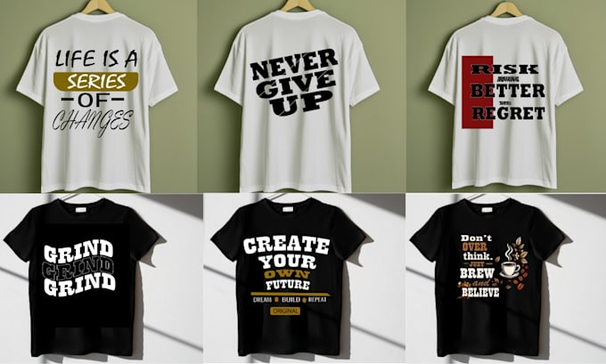 create unique typography and minimalist t shirt design