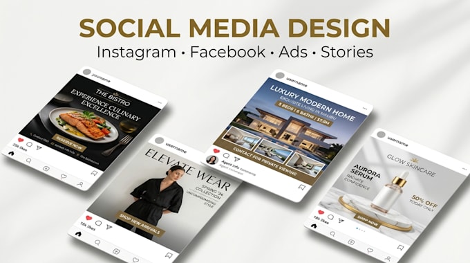 design instagram, facebook post and social media ad creative