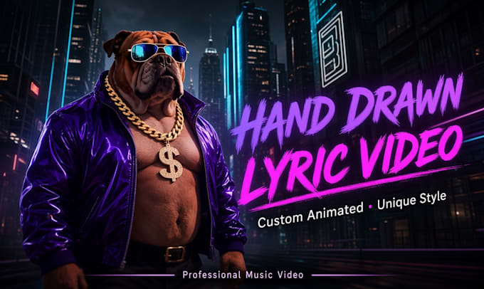 create unique hand drawn animated lyrical music video