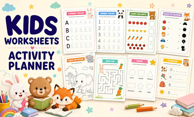 design printable kids worksheets, preschool activities