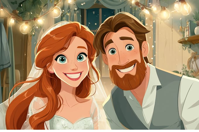 create personalized disney style portraits for couples