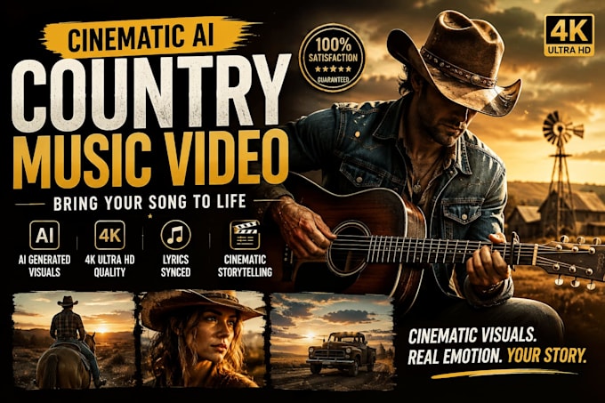 create ai country video for your song 4k
