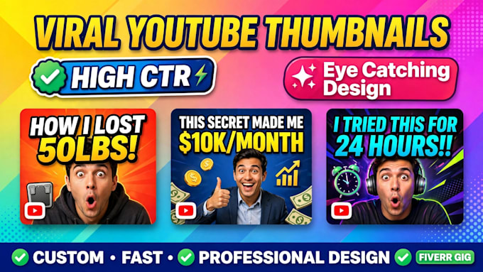 create viral youtube thumbnails with high CTR design