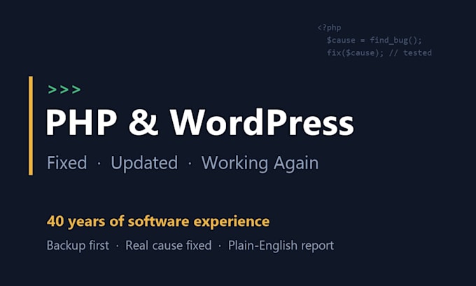 fix PHP errors and wordpress issues on your website