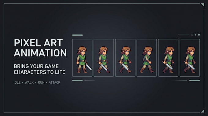 create pixel art animation, sprite sheet and game sprites