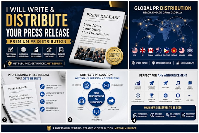 write and distribute top media press release for media coverage and SEO
