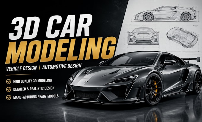 do 3d car modeling, 3d vehicle design, and photorealistic 3d rendering