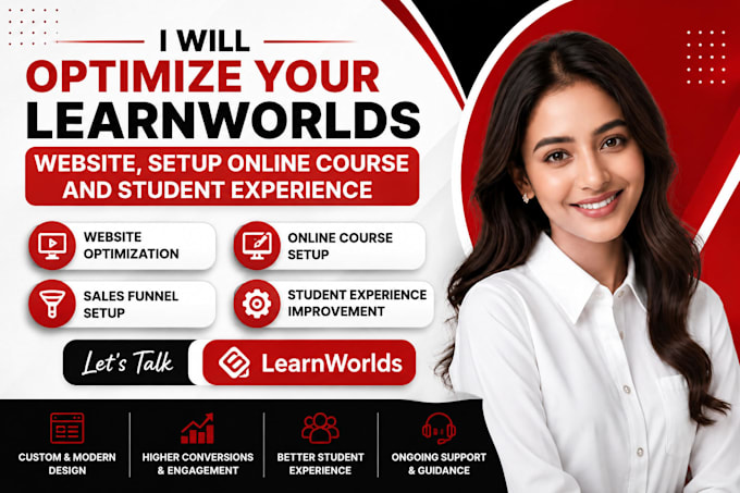 optimize your learnworlds website, setup online course and student experience