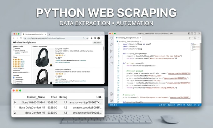 do python web scraping and data extraction from websites