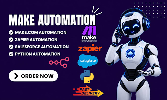 build your make com automation, zapier automation, salesforce and python