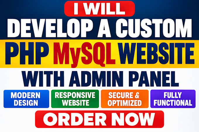 develop a custom PHP mysql website with admin panel