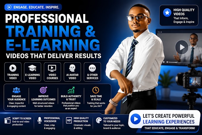 ai elearning video course ai avatar training animated video explainer training