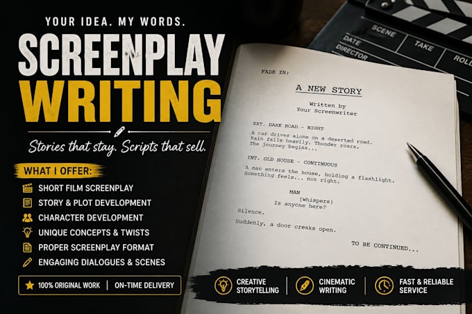 write a short film screenplay and story