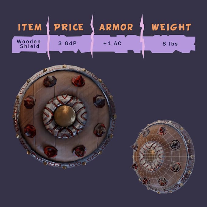 create low poly fantasy 3d prop or weapon for your indie game
