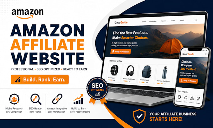 build an amazon affiliate website with SEO content and monetization