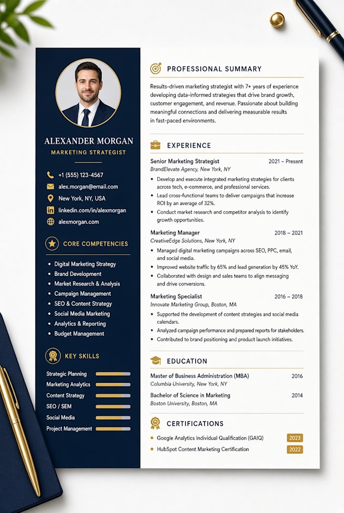 create a modern and professional CV resume design