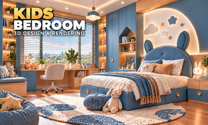 design custom kids bedrooms with photorealistic 3d renders